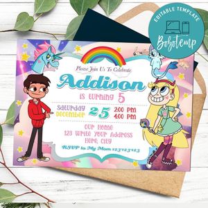 Star vs the forces of evil Invitation Customizable Template Instant Download