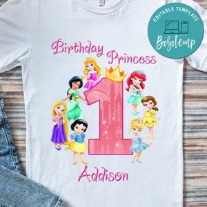 Disney Princess Babies Birthday Iron On Transfer Shirt Template Instant Download