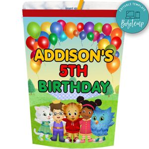 Daniel Tiger Neighborhood Capri Sun Labels Digital File Printable Instant Download