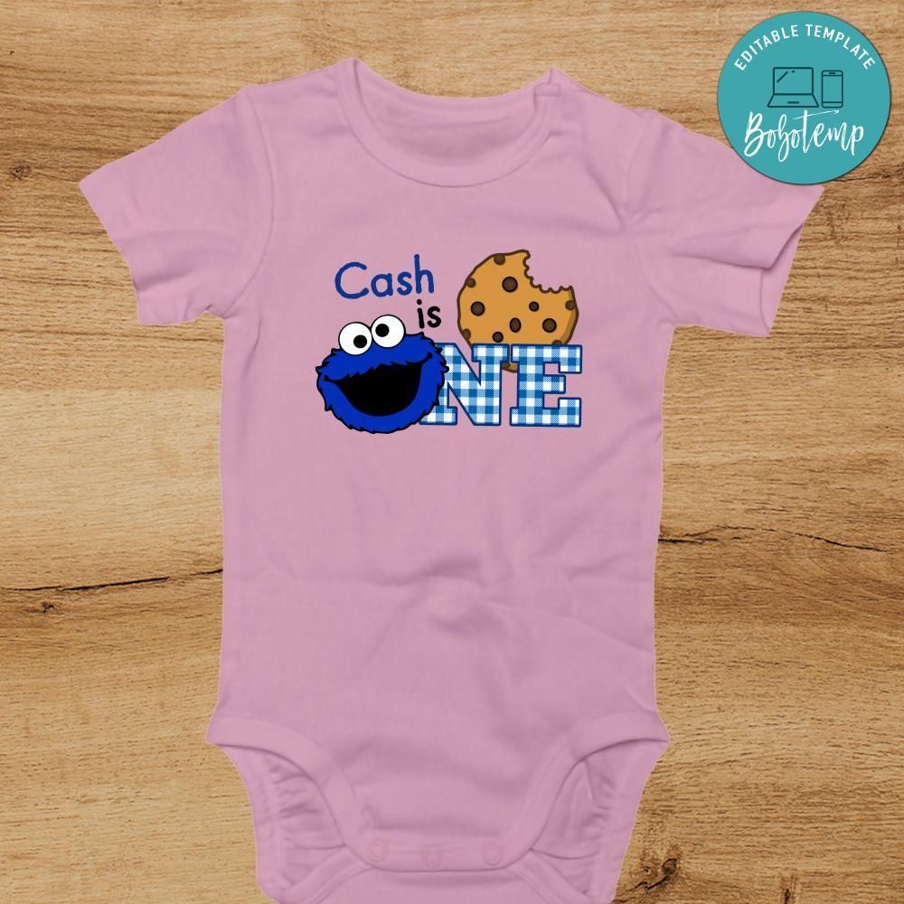 Cookie Monster 1st Birthday Bodysuit