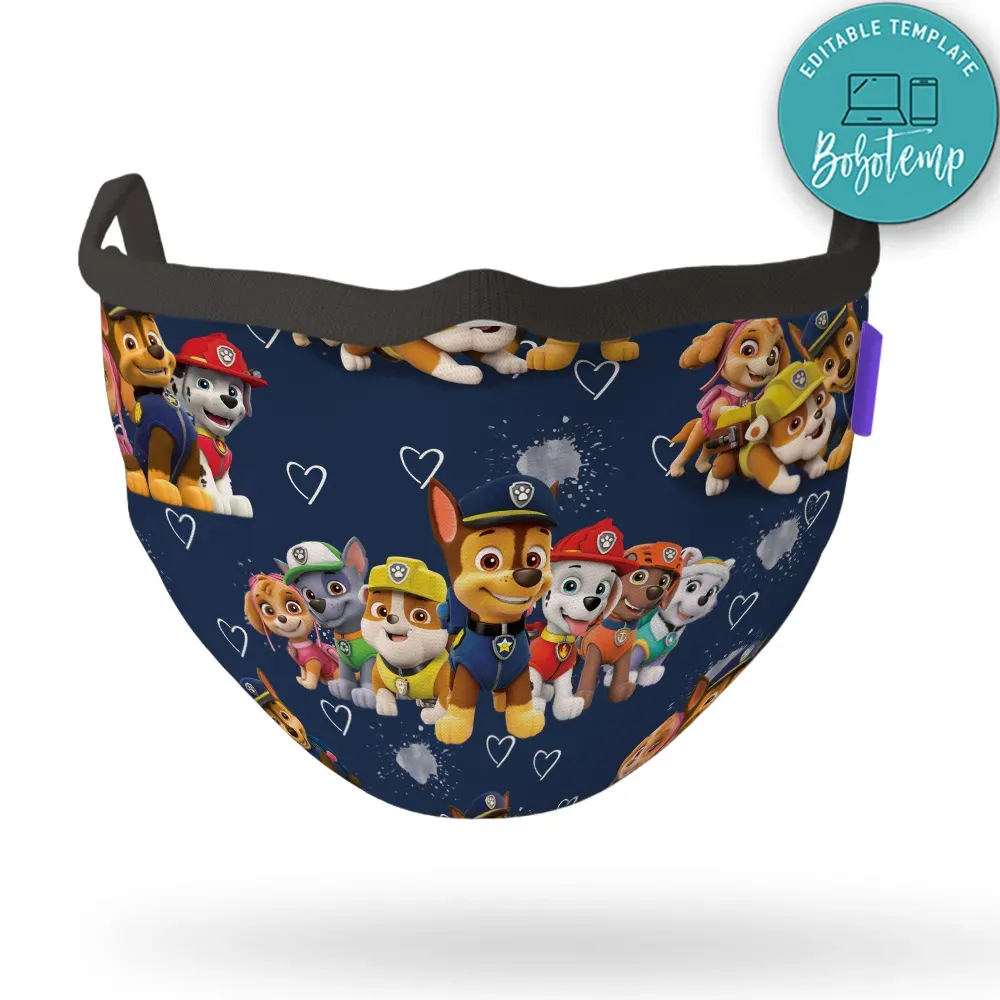 Printable Paw Patrol Face Mask Digital File Instant Download | Bobotemp