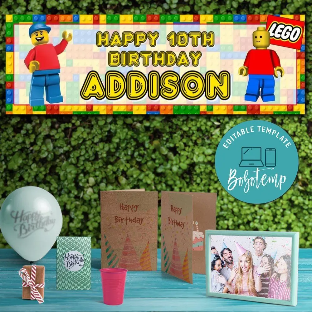 Lego Birthday Banner Printable Instant Download | Bobotemp
