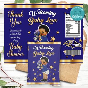 Baltimore Ravens baby Shower Chip Bag Digital File Instant Download