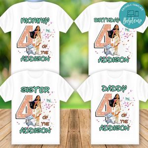 Disney Princess Pocahontas Family Matching Birthday Shirt PNG File Instant Download