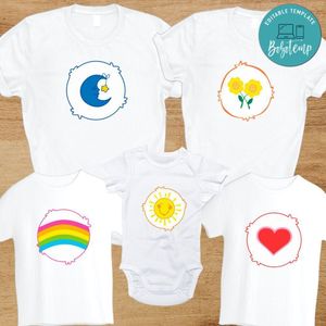 Care Bears Group Costume PNG file template