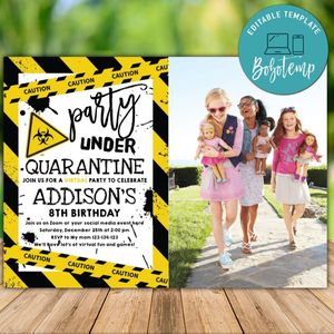 Printable Quarantine Birthday Parade Invitation with Photo Instant Download