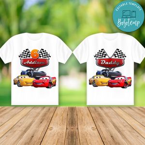 Printable Lightning Mcqueen Birthday Shirt For Family Digital File Instant Download