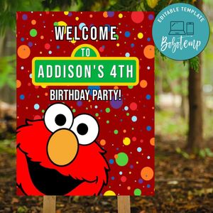 Printable Sesame Street Birthday Yard Sign Instant Download