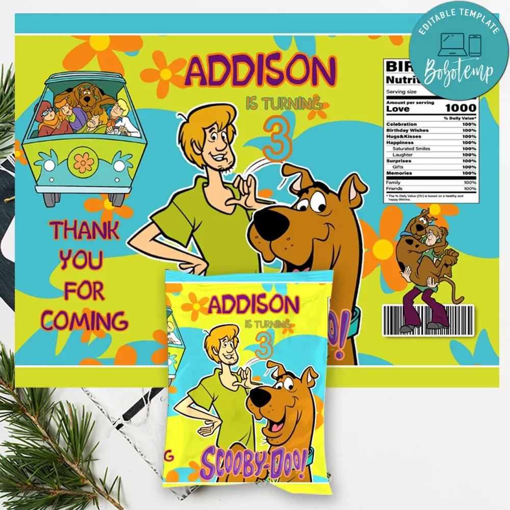Scooby Doo Chip Bag Digital File Printable DIY | Bobotemp