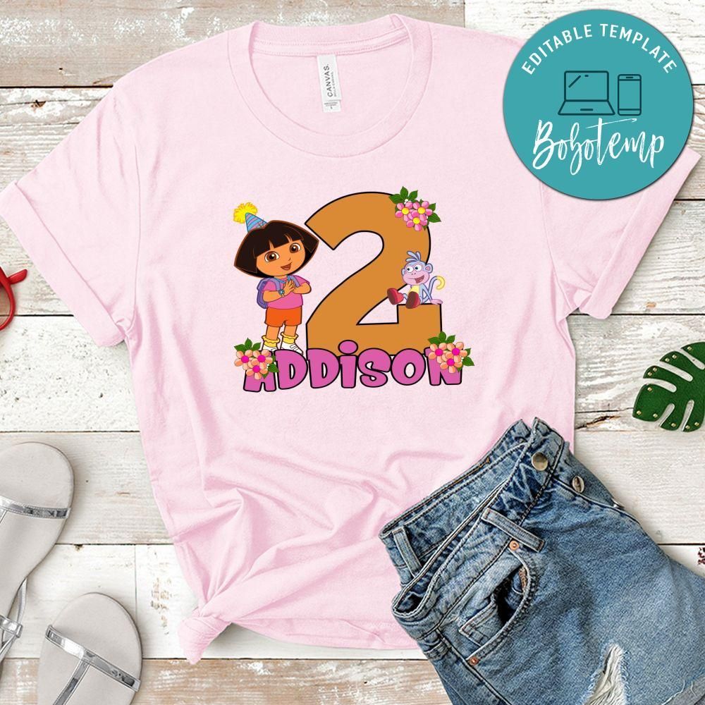 Custom Dora the explorer Birthday Shirt for Girl