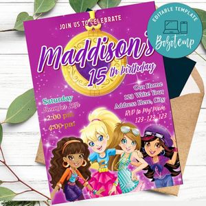 Polly Pocket Invitation Customizable Template Instant Download