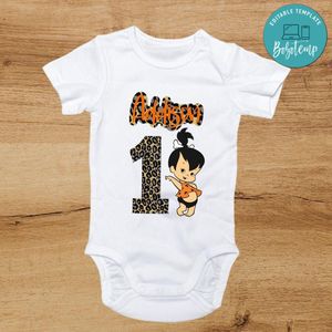 Flintstone Pebbles First Birthday PNG file template