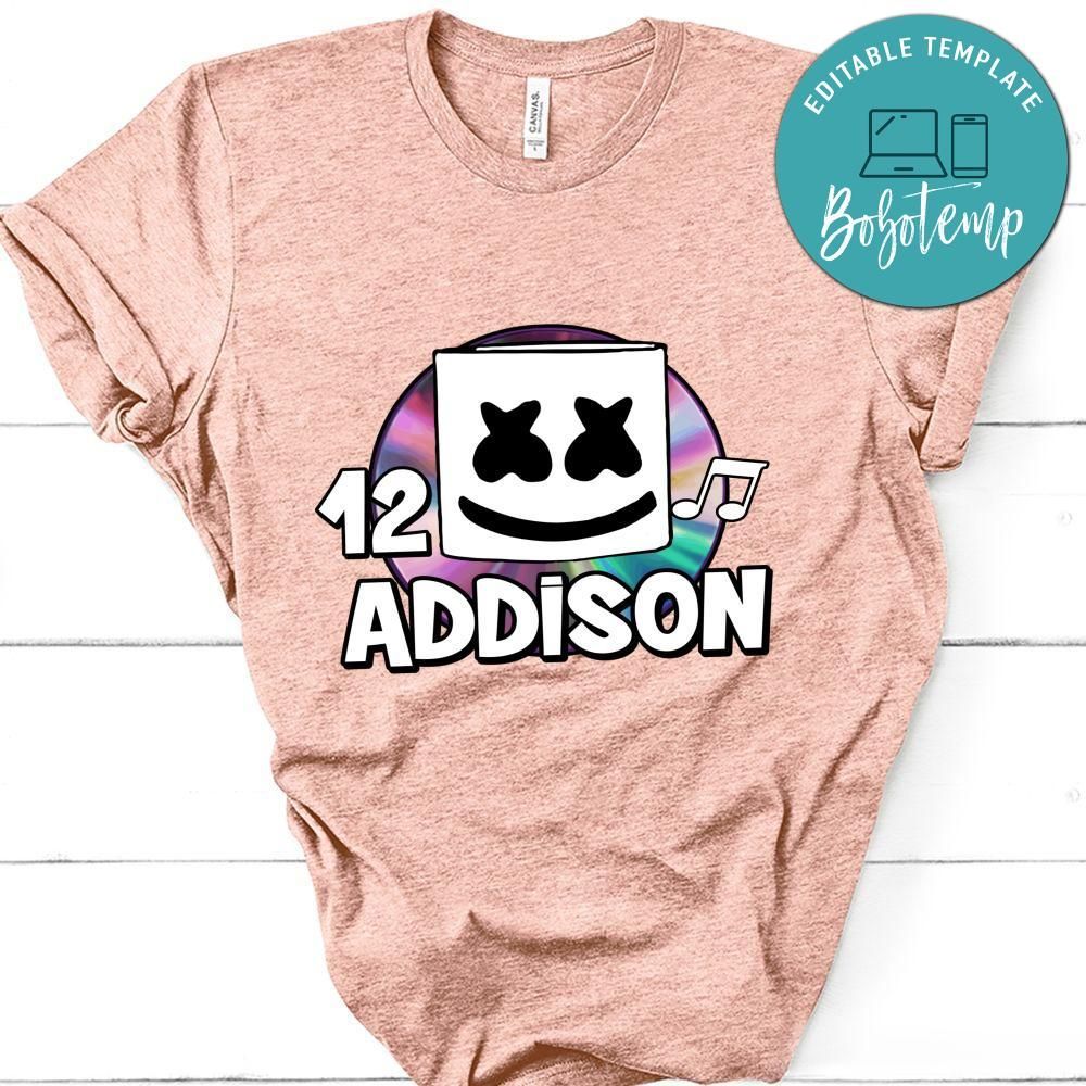 Custom Dj Marshmello Birthday Shirt for Kid