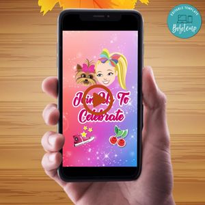Jojo Siwa Video Invitation Digital Template Customizable Instant Download