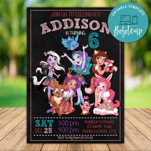 Printable Enchantimals Birthday Invitation Instant Download