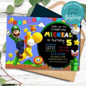 Luigi Invitation Printable Instant Download