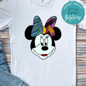 Minnie Mouse Nightmare before Christmas Shirt PNG File Template Instant Download