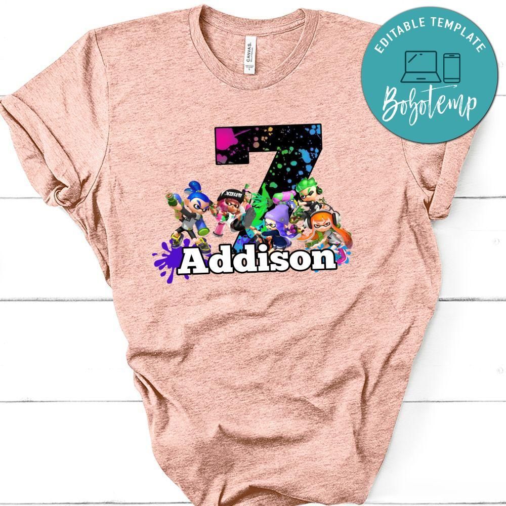 Custom Splatoon Birthday Shirt for Kid