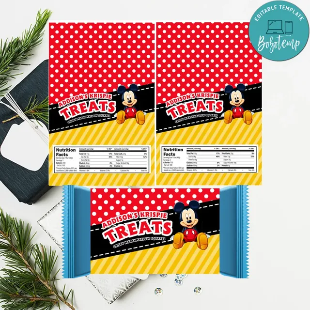 Rice krispie treat wrapper template free