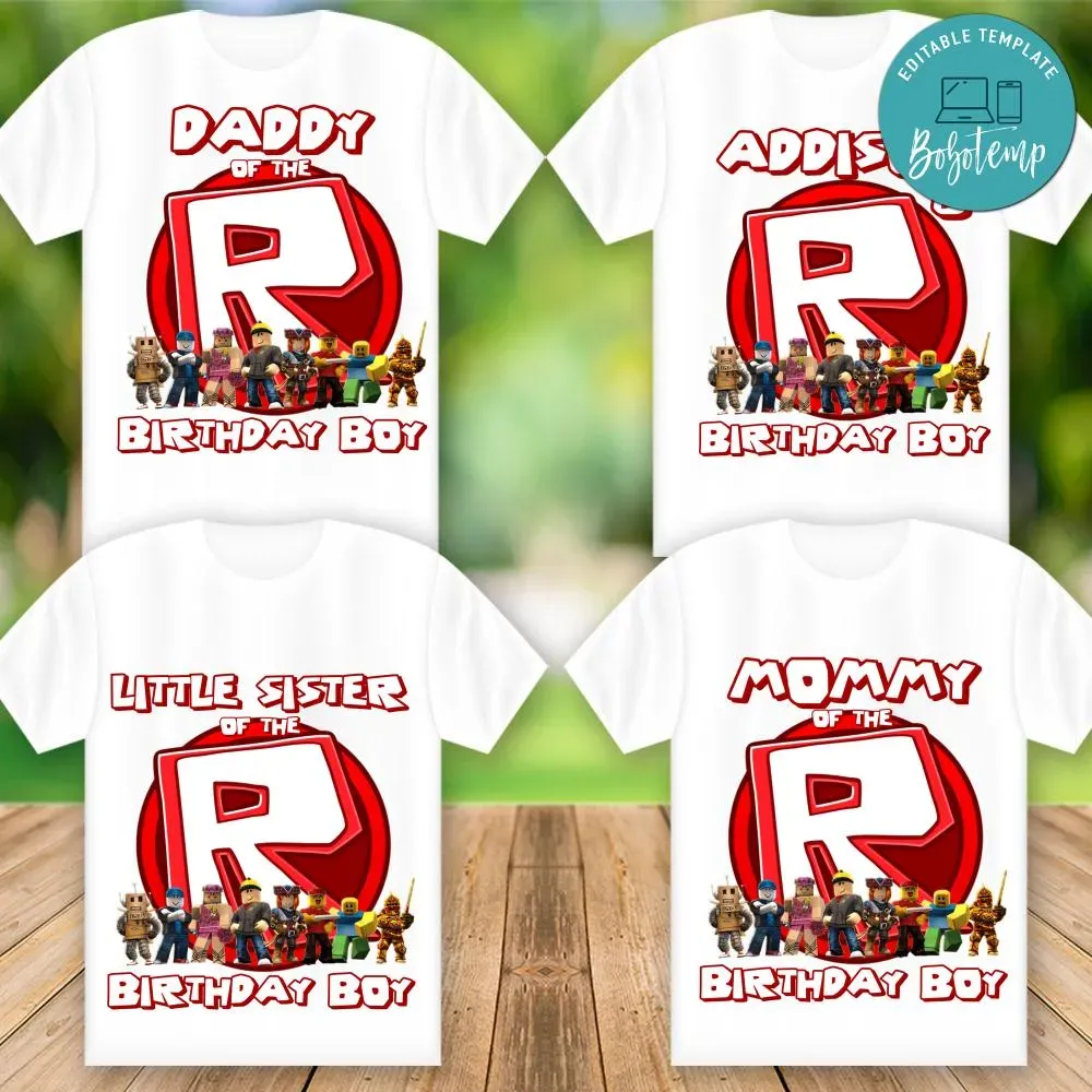 Printable Roblox Birthday Family Shirt Templates Diy Bobotemp