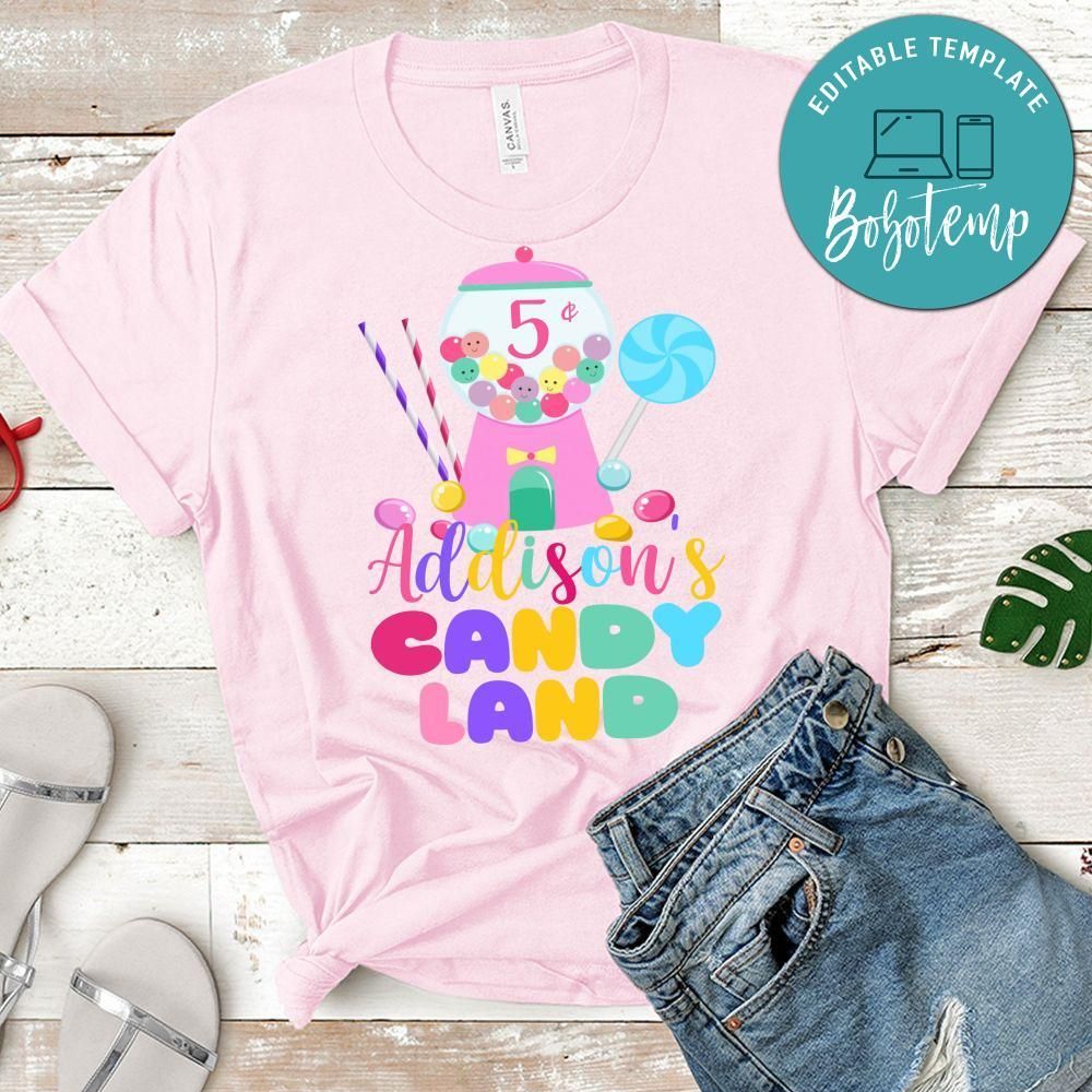 CandyLand Custom Name Birthday Shirt for Girl
