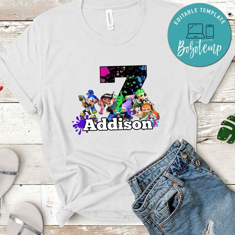 Custom Splatoon Birthday Shirt for Kid