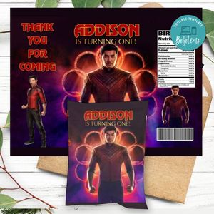 Shang-chi Birthday Chip Bag Digital File Printable Instant Download