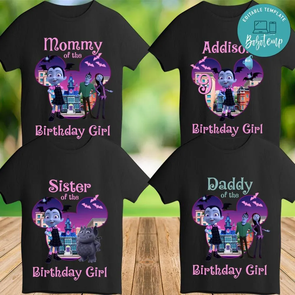 Customizable Disney Vampirina Birthday Iron On Transfer Tshirt