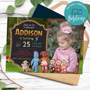 Iggle Piggle Invitation Customizable Template Instant Download