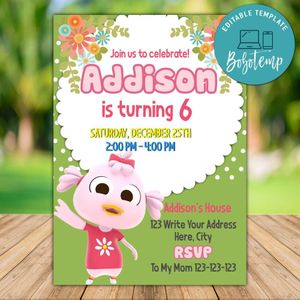Printable La Patita LuLú Birthday Invitation Instant Download