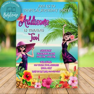 Editable Hotel Transylvania 3 Party Invitation For Girl Instant Download