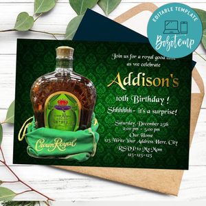 Crown Royal Apple Invitation Customizable template Instant Download