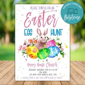 Printable Church Easter Egg Hunt Invitation Template Instant Download