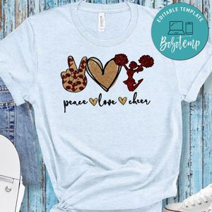 Peace love Maroon Cheerleader PNG file template
