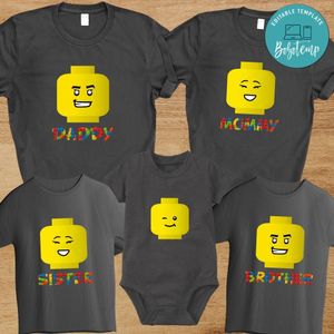 Lego Face Birthday Family Trip Vacation PNG file template