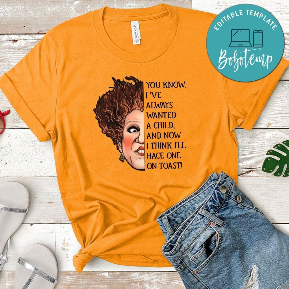 Wanted a Child Sanderson Sisters Witch Halloween T-Shirt