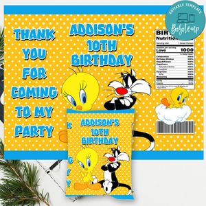 Tweety bird Chip Bag Digital File Printable Instant Download