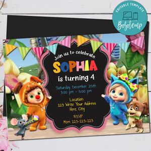Editable Dave and Ava Birthday Party Invitations Digital File