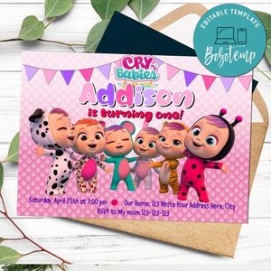Printable Cry Babies Birthday Flyer Instant Download
