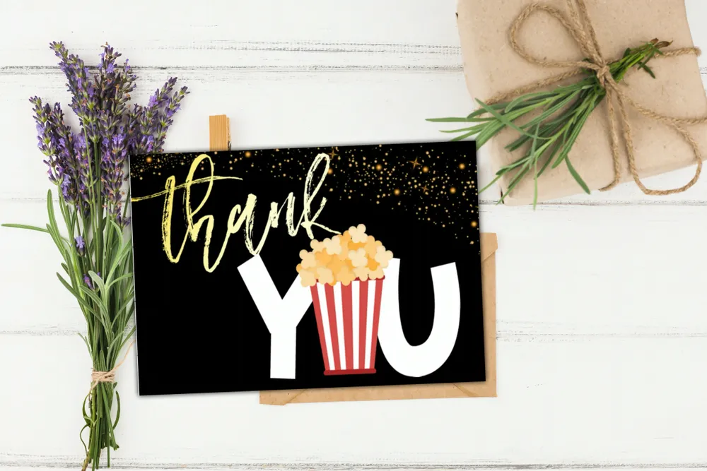 Movie Cinema Thank You Card DIY | Bobotemp