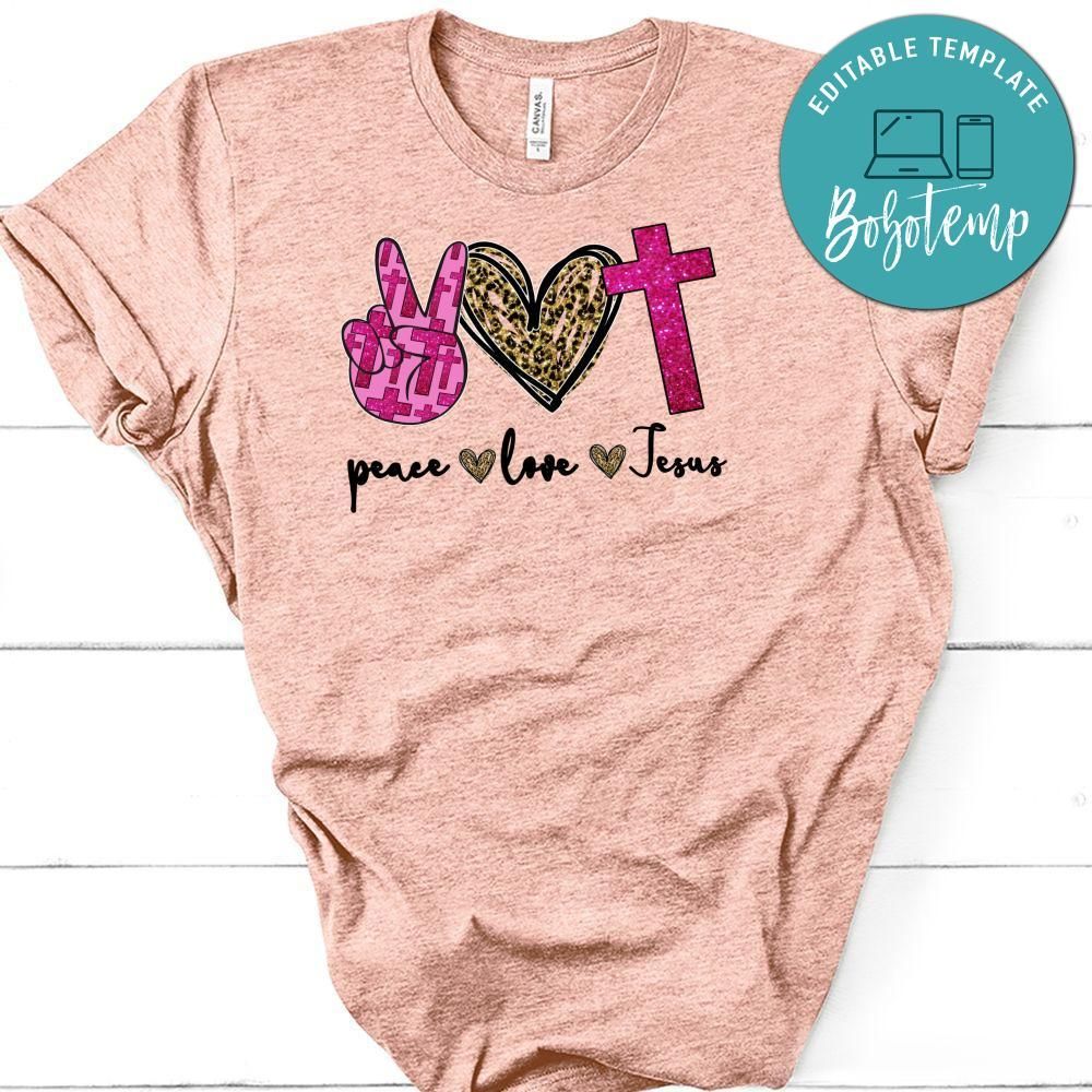 Peace love Jesus Cute Gift PNG file template