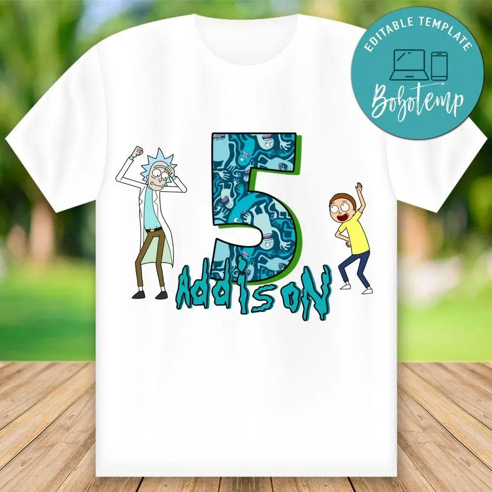 Rick And Morty Happy Birthday Shirt Png File Instant Download