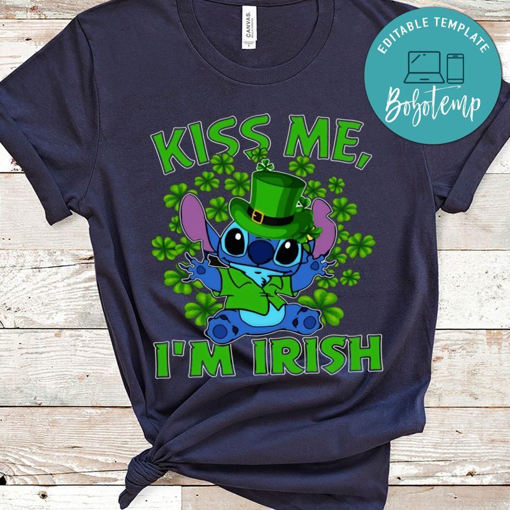 Stitch Kiss Me I'm Irish PNG file template