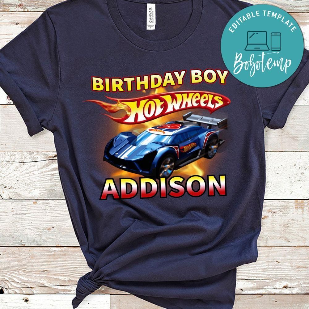 Custom Hot Wheels Birthday Shirt for Boy
