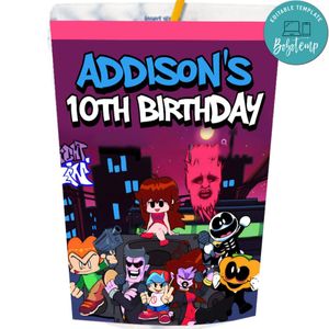 Friday night funkin Capri Sun Labels Digital File Printable Instant Download