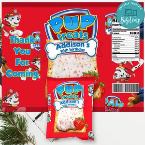 Marshall Paw Patrol the pop tart label Digital File Printable Instant Download