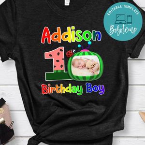 Cocomelon Custom Photo Birthday PNG file template for Boy