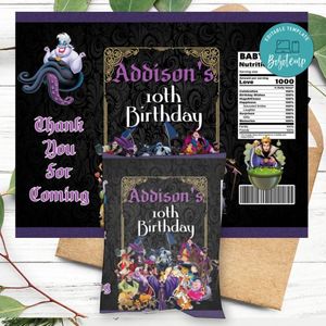 Disney Villain Chip Bag Digital File Instant Download