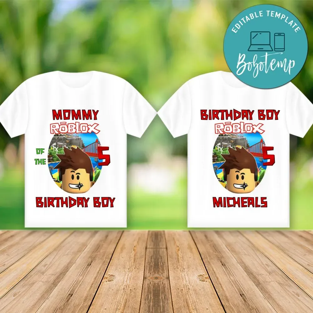 Printable Roblox Birthday Shirt For Family Digital File Diy Bobotemp