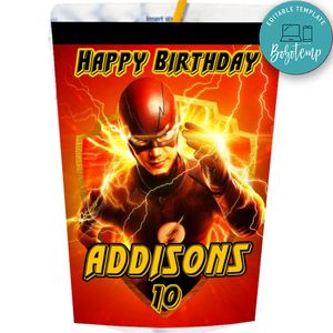 Flash Capri Sun Birthday Labels Digital File Printable Instant Download